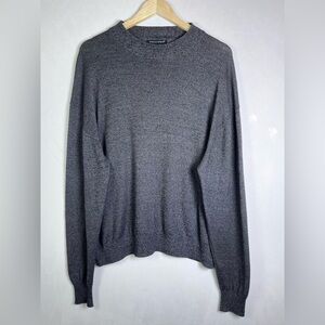 Tulliano Silk Cotton Knit Sweater Mens L Gray Lightweight Luxury Crewneck